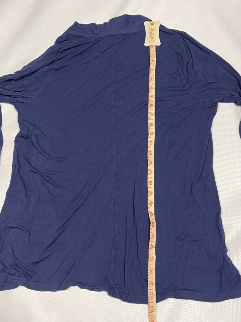 Torrid Super Soft Knits Navy Open-Front Duster Cardigan with Ruched Sleeves and - Picture 9 of 9